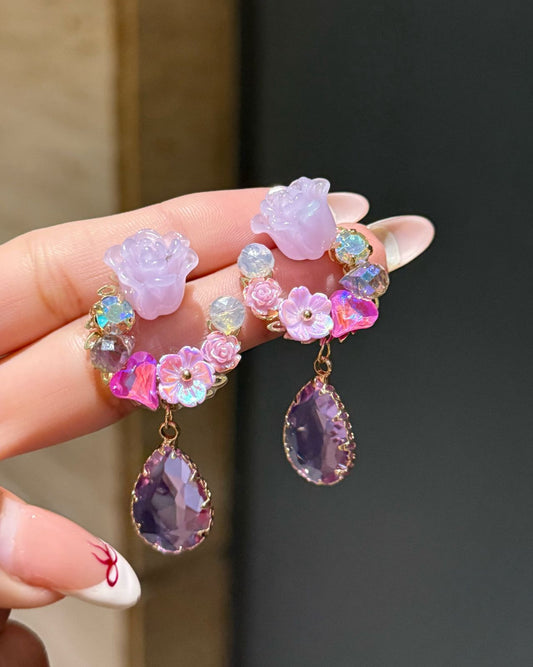 In my Dreamland Earrings- purple
