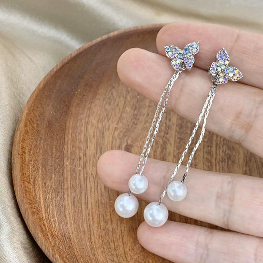 Butterfly Tassel Drop Earrings