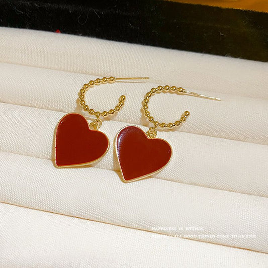 Scarlet Romance Heart Earrings