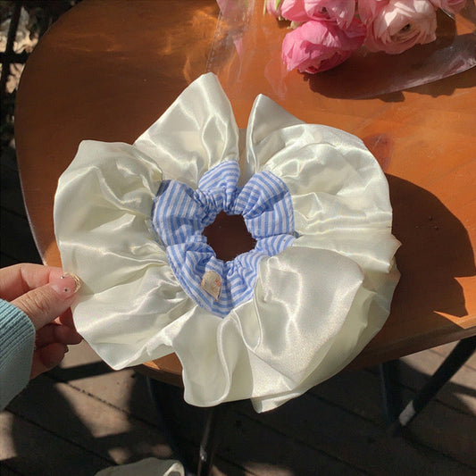 Ice Striped Satin Scrunchie