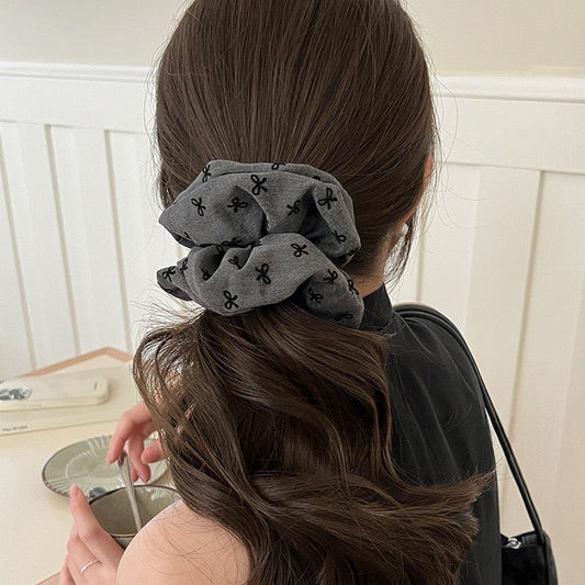 Grey Bow Bae Scrunchie