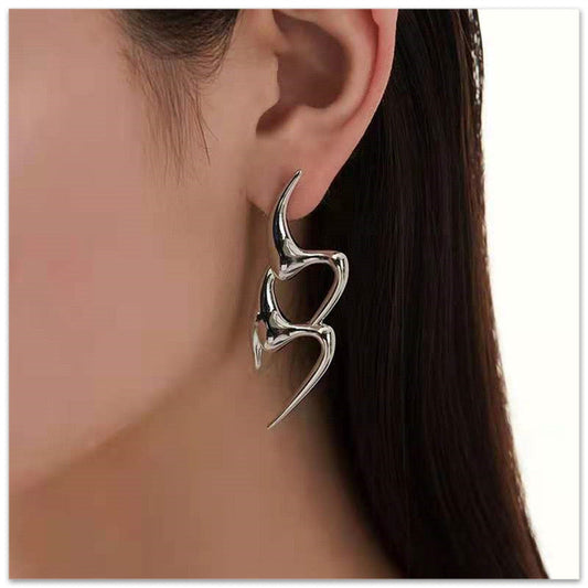 It’s Ironic! Silver Earrings