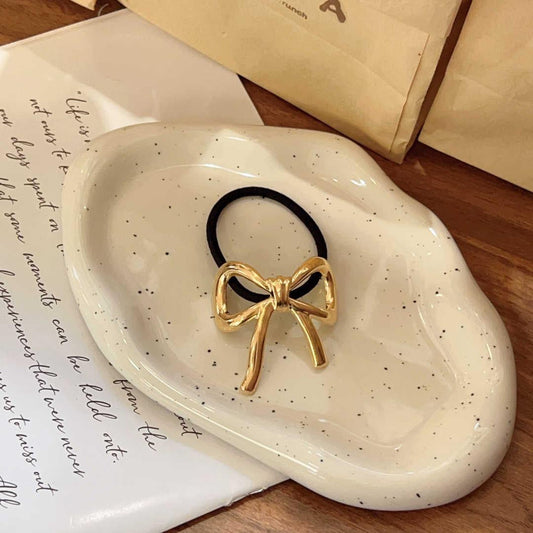 Bow Statement Metal Hair Tie