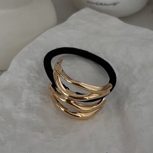 Abstract Stripes Statement Metal Hair Tie