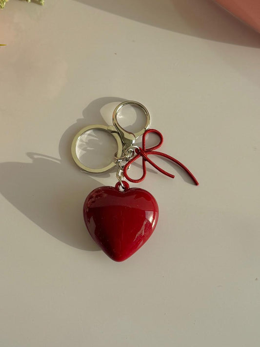 Love Heart Bow Bag Charm