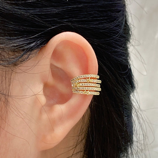 Golden layers Ear-cuff (single piece)