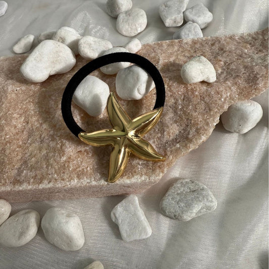 Coral Star Statement Metal Hair Tie