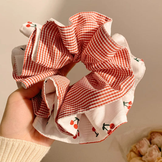Cherry Orchard Plaid Scrunchie