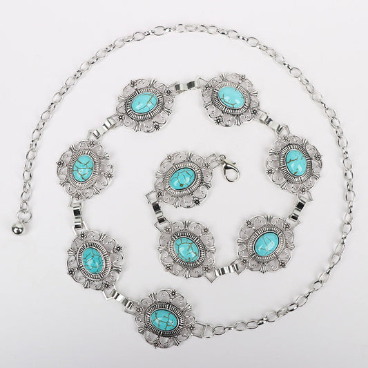 Grecian-Goddess Turquoise Waist Chain