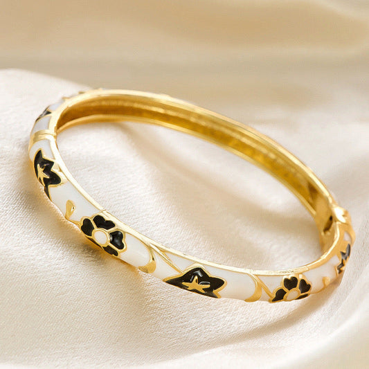 Noir Flora Enamel Bangle