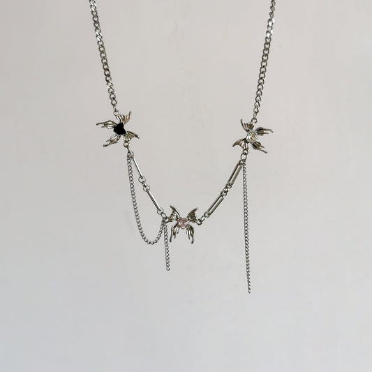 Three Wicked Spiders Necklace