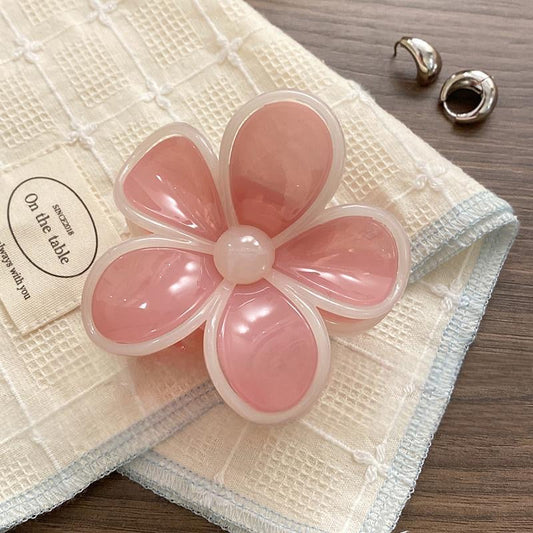 Pink o Clock Flower Claw Clip