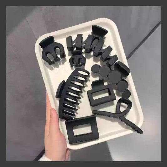 Black Baddie Claw Clip Combo of 8