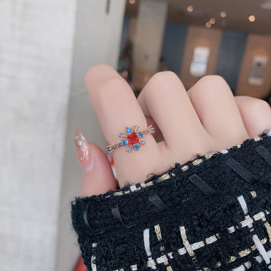 Red Snowflake Ring