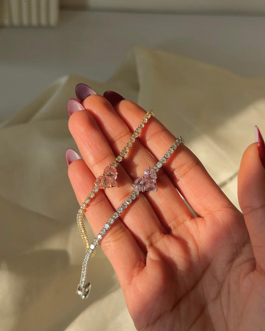 Lover-girl Pink Heart Bracelet