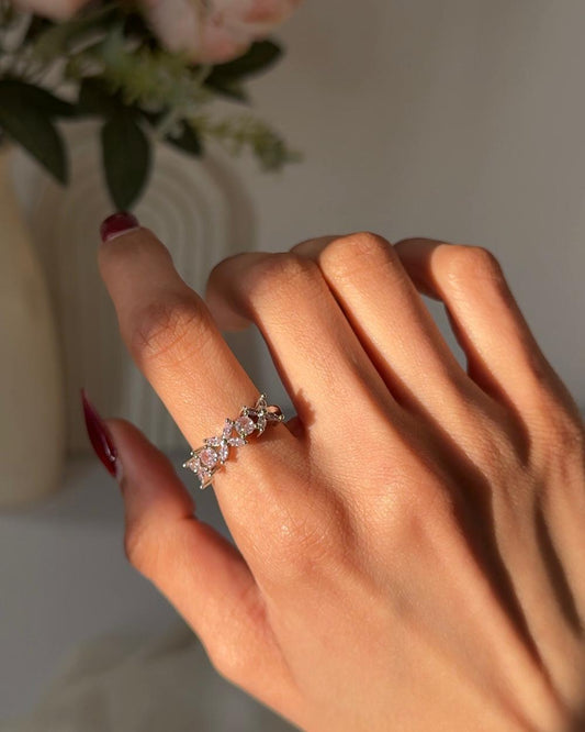 Pink dew Floral Ring