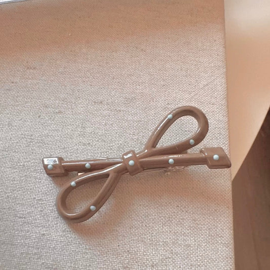 Bow in Beige Hair Clip