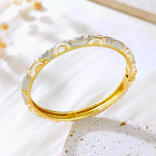 Ashen Swirls Enamel Bangle