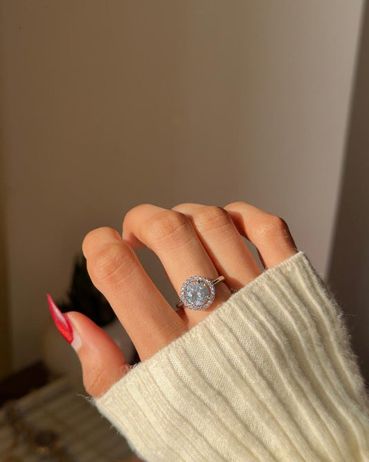 Classic Halo Rhinestone Ring