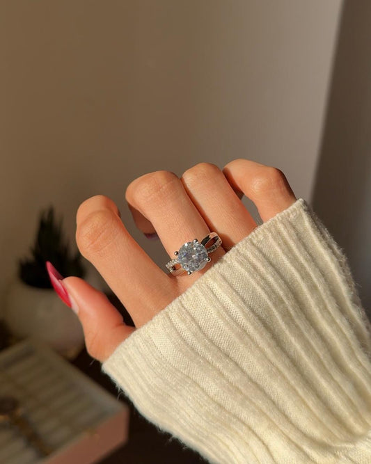 Luminous Whisper Rhinestone Ring