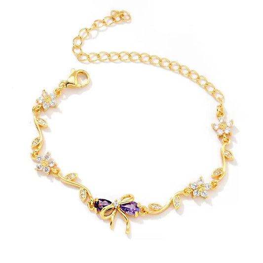 Purple Heirloom Bow Bracelet