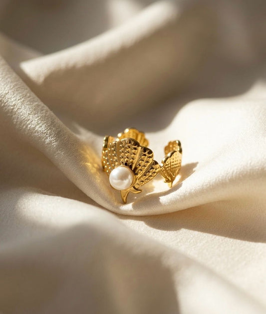 Golden Lagoon Pearl Ring