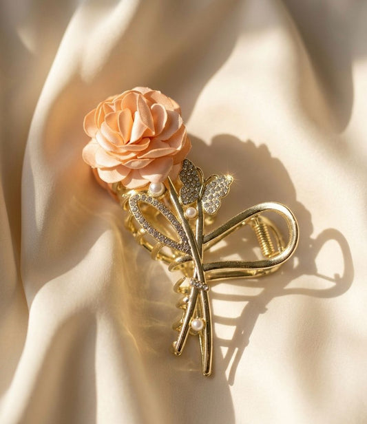 Eden Peachy Rose Claw Clip