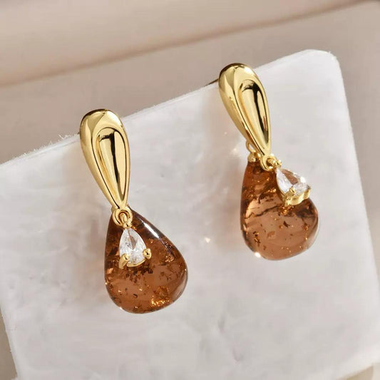 Mocha Muse Rhinestone Earrings