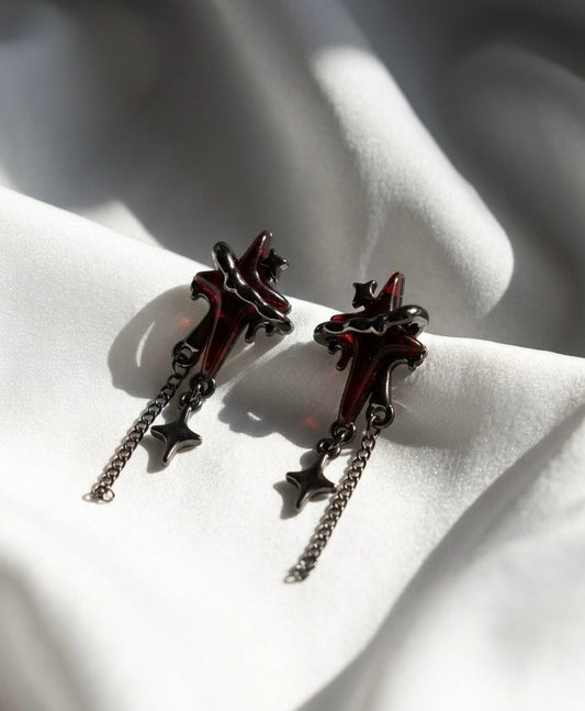 Satan’s pick Cross Earrings