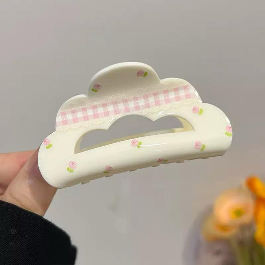 Ghingham meets Flora Claw Clip