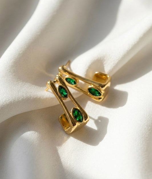 Green Girl Hoop Earrings