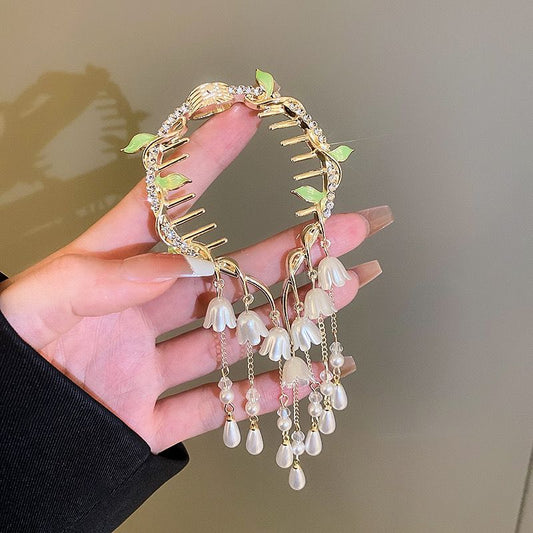 Flower waterfall Hair Bun Claw