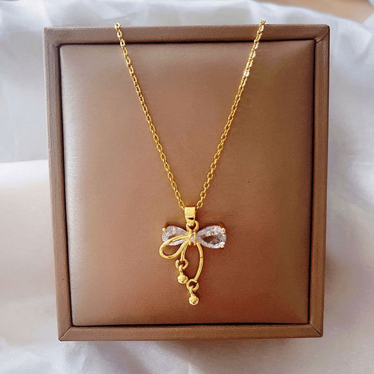 Bow Droplets Necklace