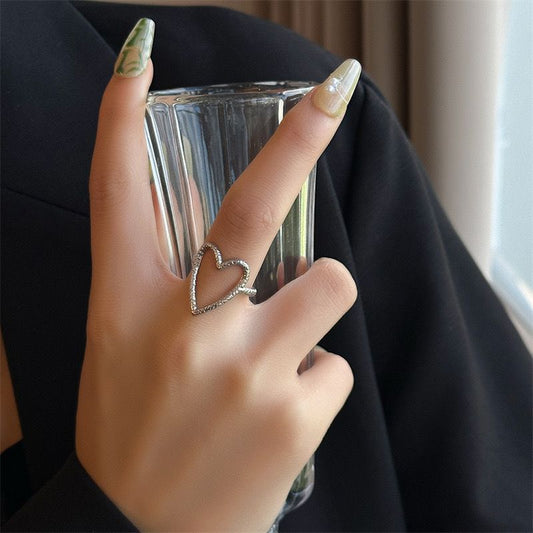 Silver Romance Heart Ring