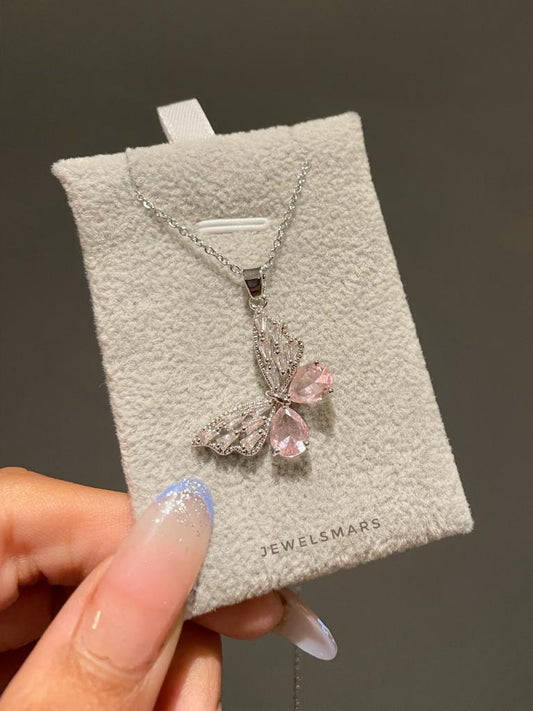 Purple Butterfly Necklace (stainless steel)