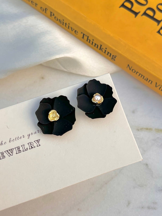 The Black Rose Earrings