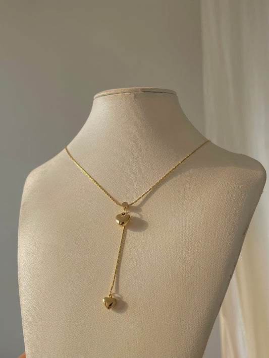Jude Heart Drop Necklace [18k gold plated]