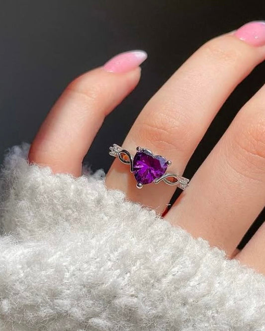 Mystical Heart Ring- purple