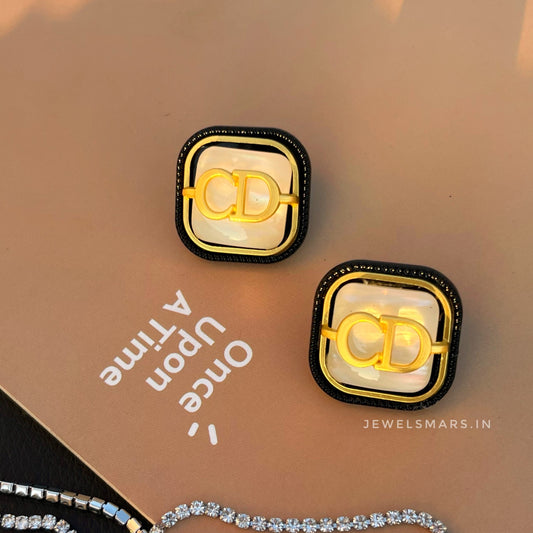 CD BRANDED CLASSIC EARRINGS - black