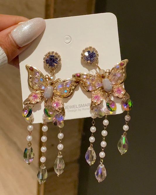 Dazzle Drop Butterfly Earrings