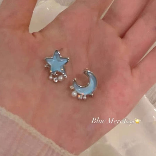 Blue Moon Star Earrings