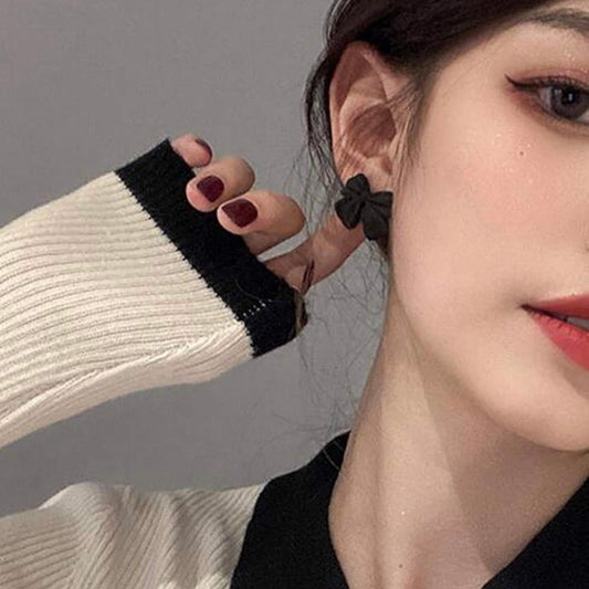 Black Bow Korean Earrings