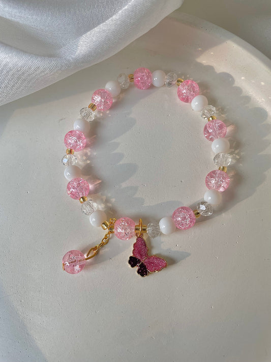 Butterfly Love Bracelet- pink