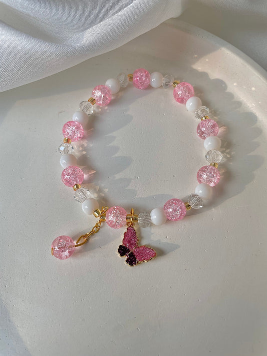 Butterfly Love Bracelet- pink