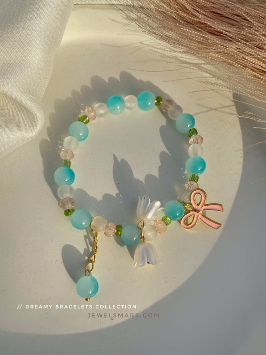 Bow me bracelet- blue