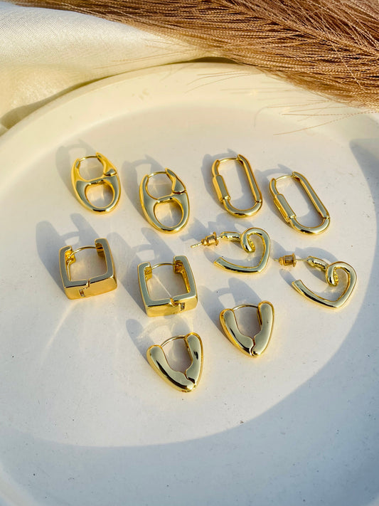 Cute Trendy Stainless Steel Hoops