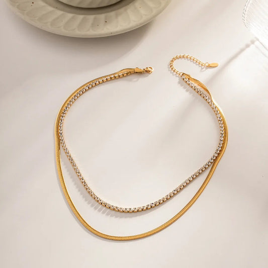 Huston Layered Necklace (18k gold plated)
