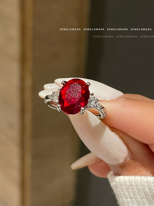 Aurora Dreamy Solitaire Ring- red