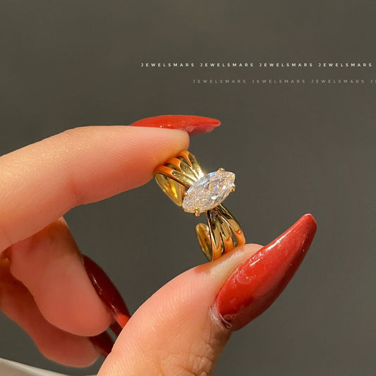 Almond Statement Ring (gold plated)