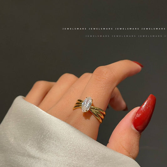 Almond Statement Ring (gold plated)